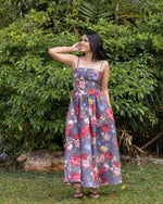 Lavender Floral Corset-Style Garden Dress