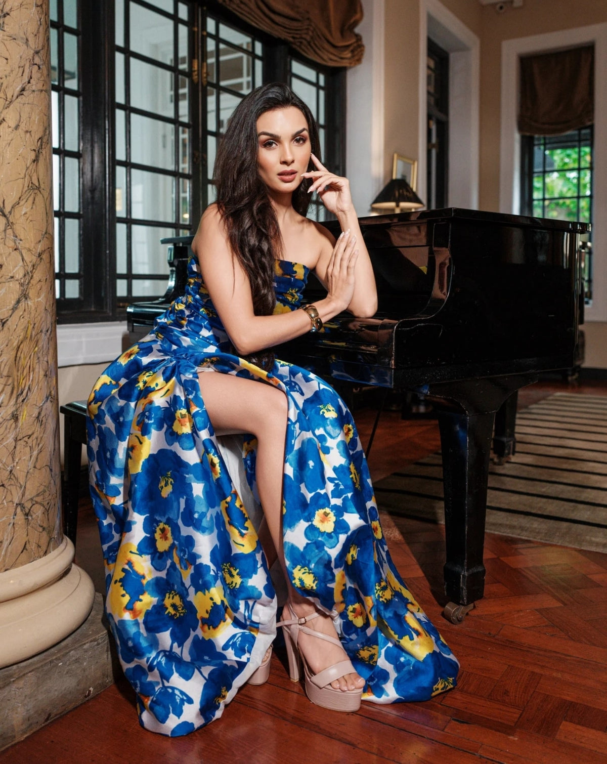 Blue Blossom Rhapsody Baloon Gown