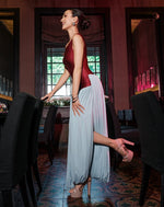 Citrus Drape Gown – Maroon