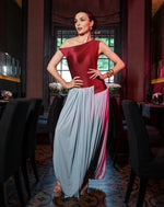 Citrus Drape Gown – Maroon