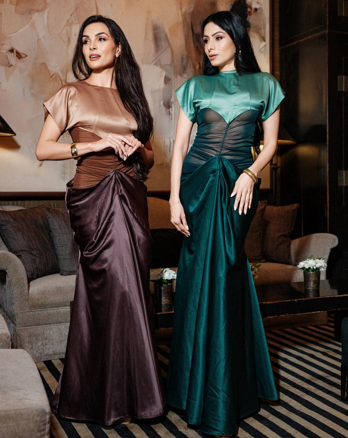 Emerald Mirage Gown In Brown