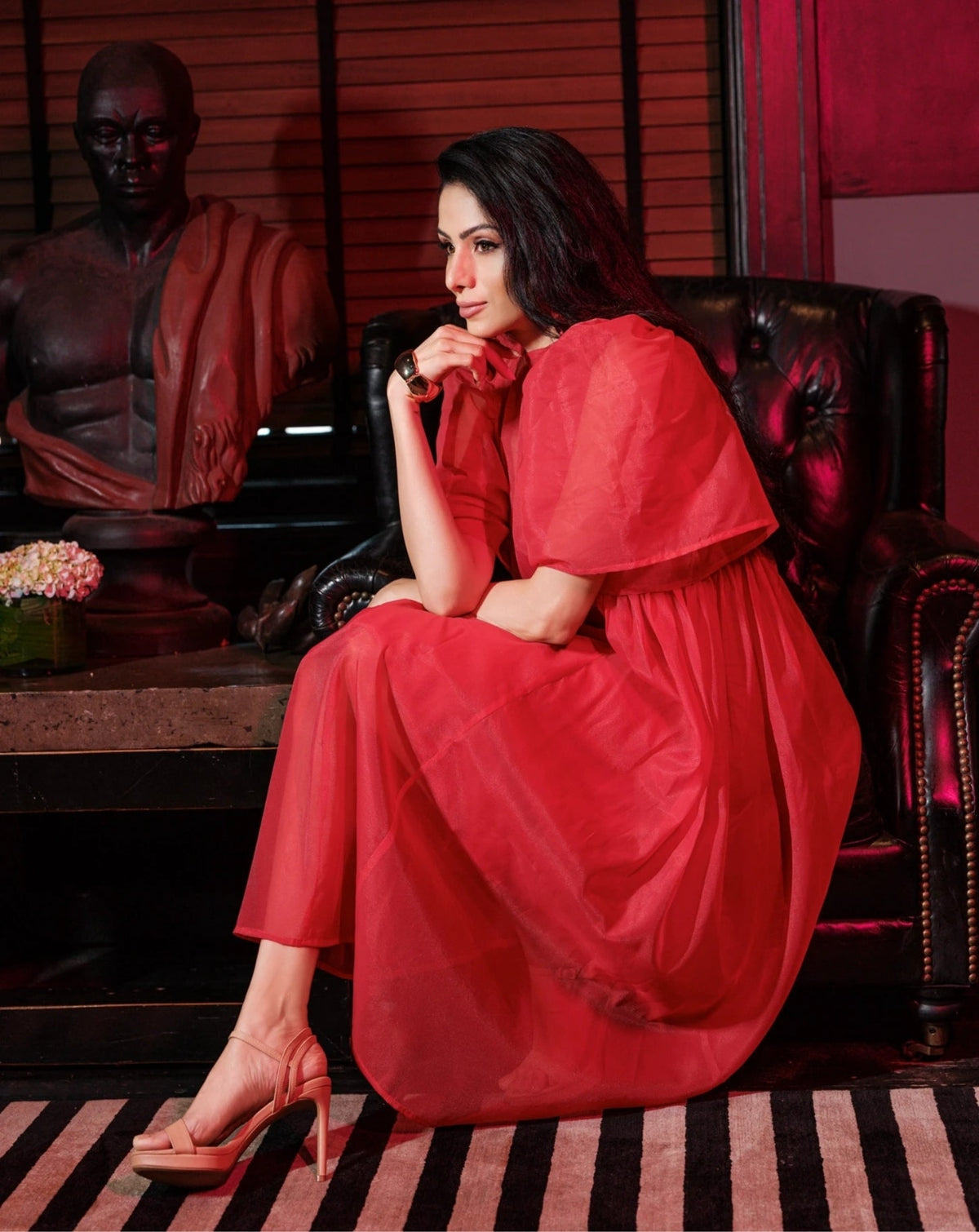 Scarlet Cloud Puff Sleeve