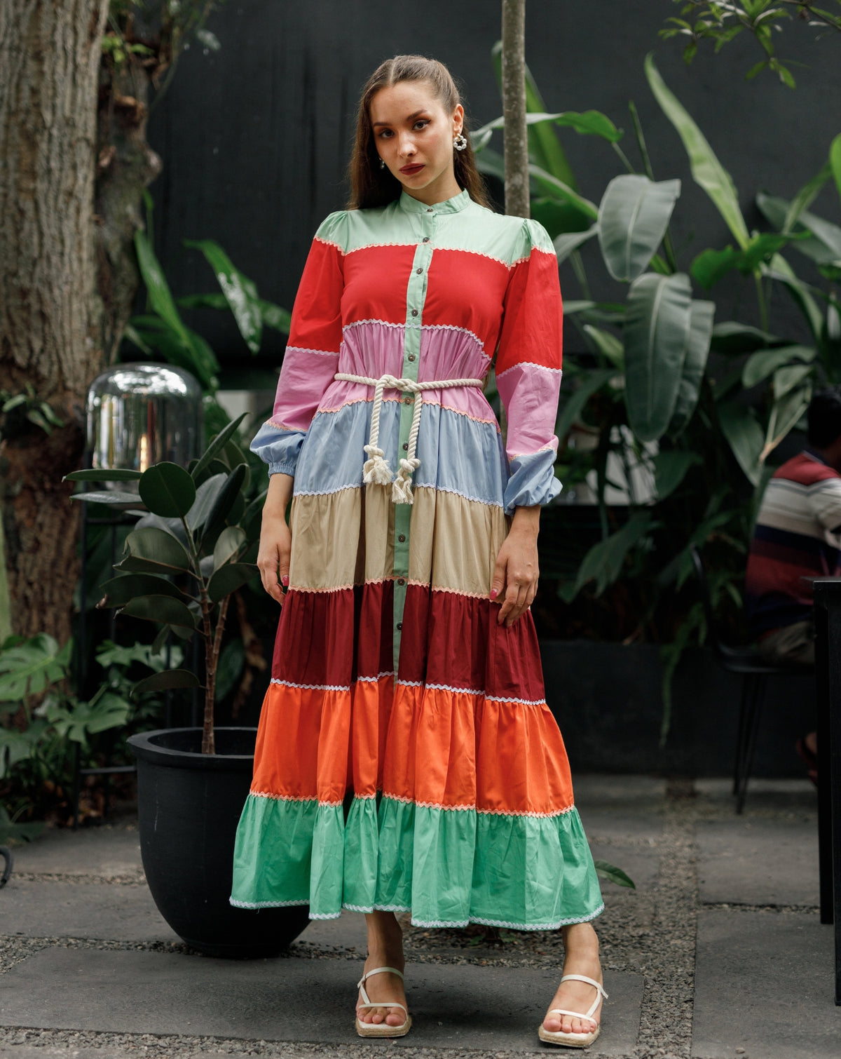 Multi Colored Long Sleeve Dress