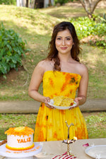 Yellow Batik Tube Smocked Dress