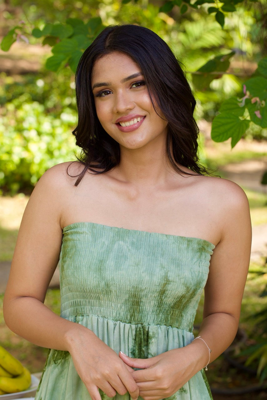 Olive Green Tube Smocked Dress