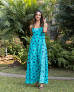 Bird Print Strap Dress