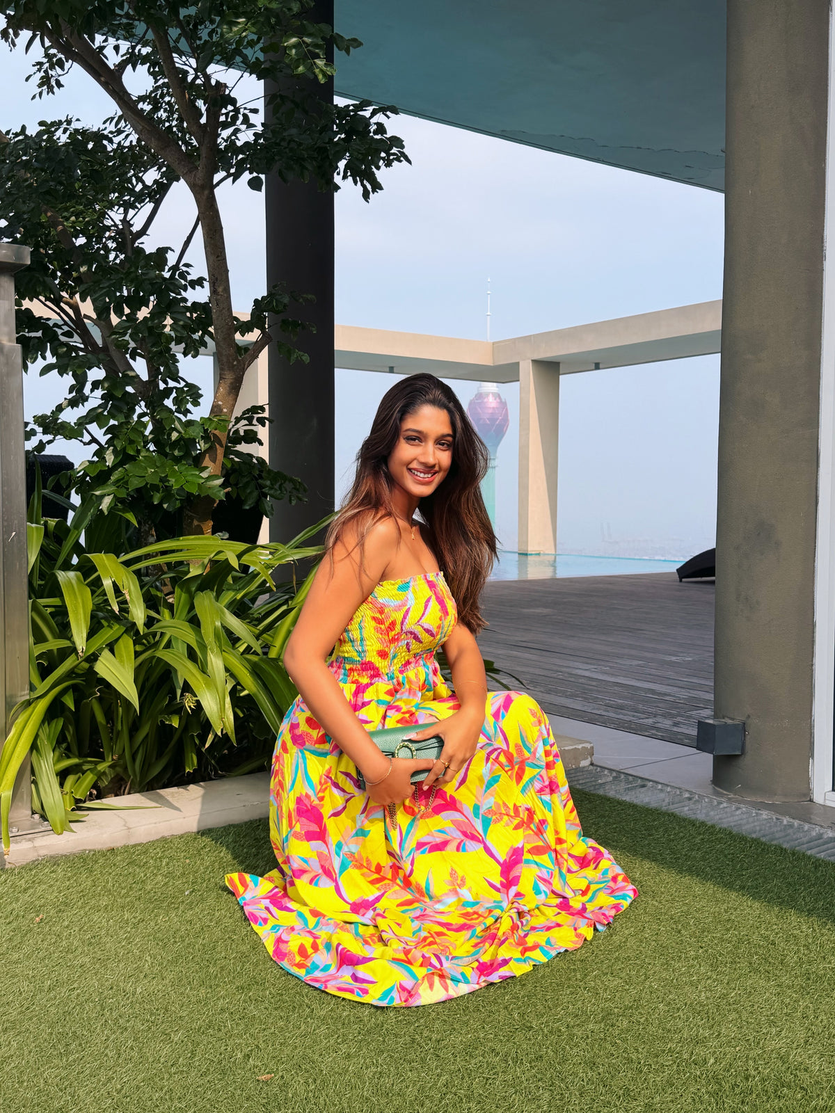 Multicolored Smock Tube Dress