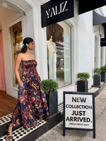 Autumn Smocked Dark Print Tube Dress
