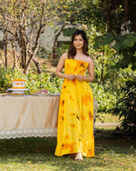 Yellow Batik Tube Smocked Dress