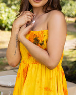 Yellow Batik Tube Smocked Dress