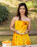 Yellow Batik Tube Smocked Dress