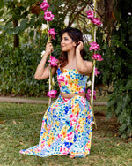 Blossom Breeze Floral Crop Top & Maxi Skirt Set