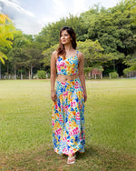 Blossom Breeze Floral Crop Top & Maxi Skirt Set