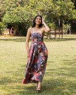 Lavender Floral Corset-Style Garden Dress