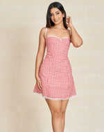 Christmas Red & White Spaghetti Strap Mini Dress