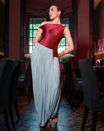 Citrus Drape Gown – Maroon