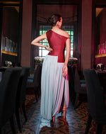 Citrus Drape Gown – Maroon