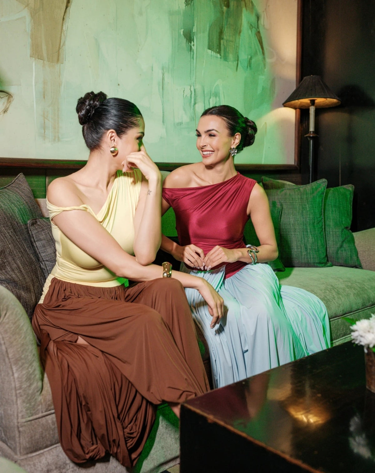 Citrus Drape Gown – Maroon