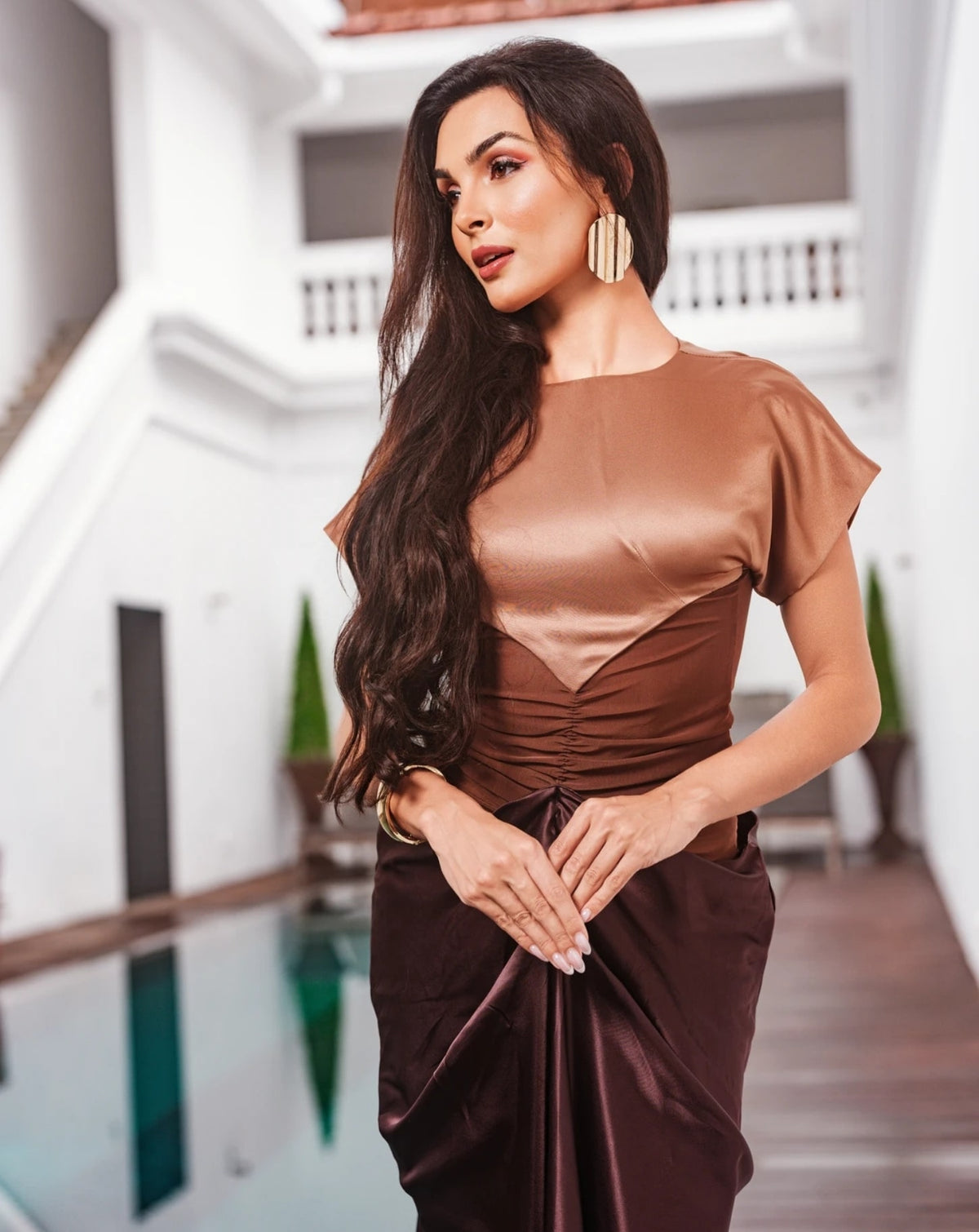 Emerald Mirage Gown In Brown