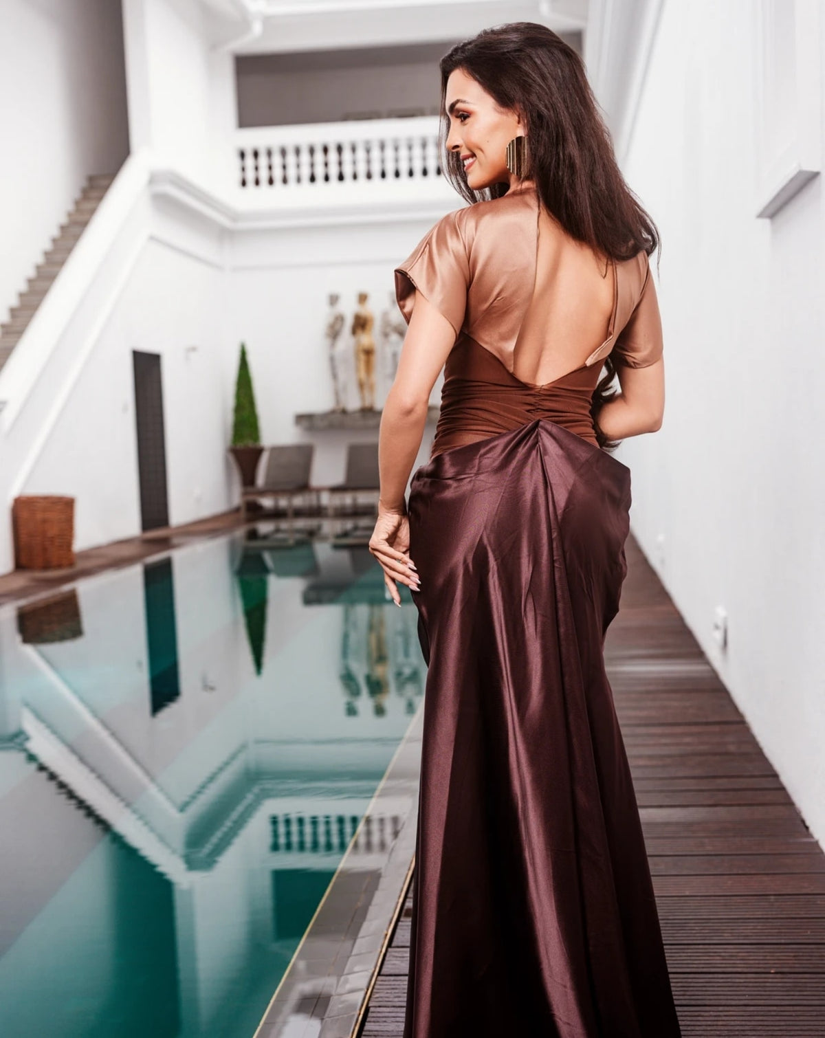 Emerald Mirage Gown In Brown