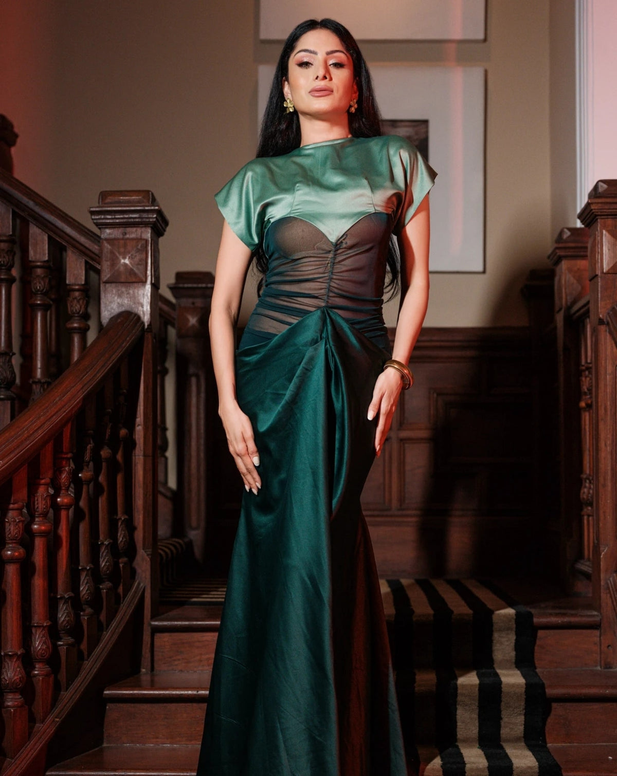 Emerald Mirage Gown In Green
