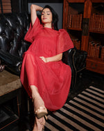 Scarlet Cloud Puff Sleeve