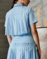 Light Blue Pleated Shirt