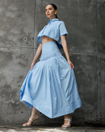 Light Blue Pleated Skirt