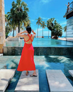 Cross Back Red Dress