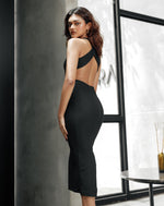 Black Cross Back Tight Dress