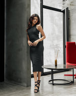 Black Cross Back Tight Dress