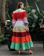 Multi Colored Long Sleeve Dress