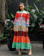 Multi Colored Long Sleeve Dress