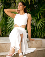 White Cut Out Knot Dress