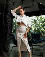 Front Button White Skirt