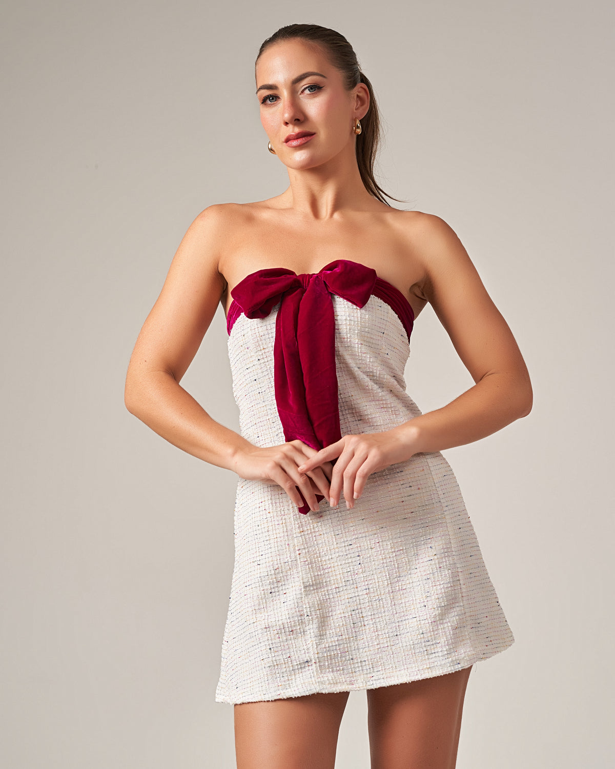 Present Me Mini Dress in Maroon