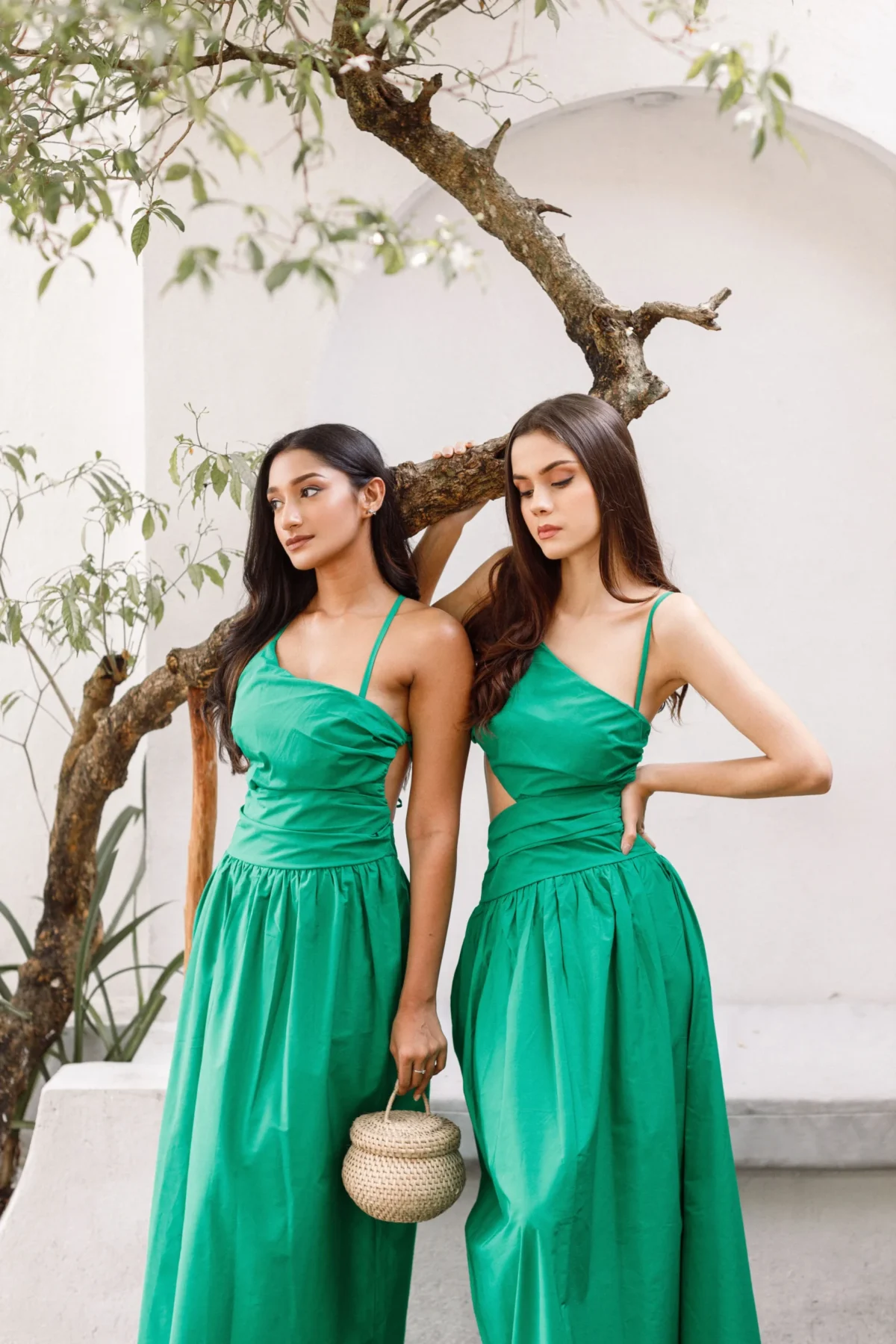 PARKEET GREEN BACK STRAP LONG FLOWING DRESS - Image 3