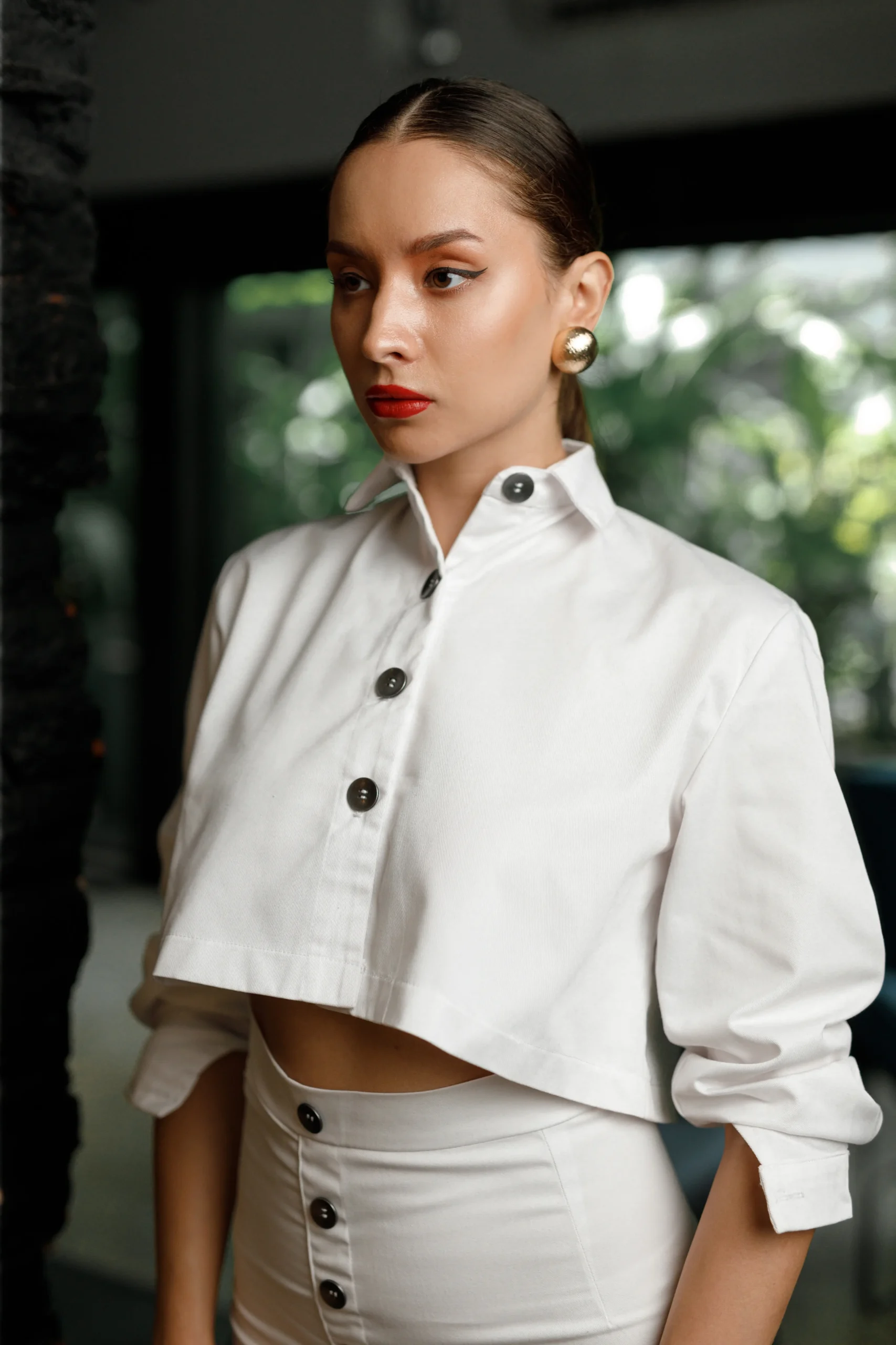 FRONT BUTTON SHIRT IN WHITE