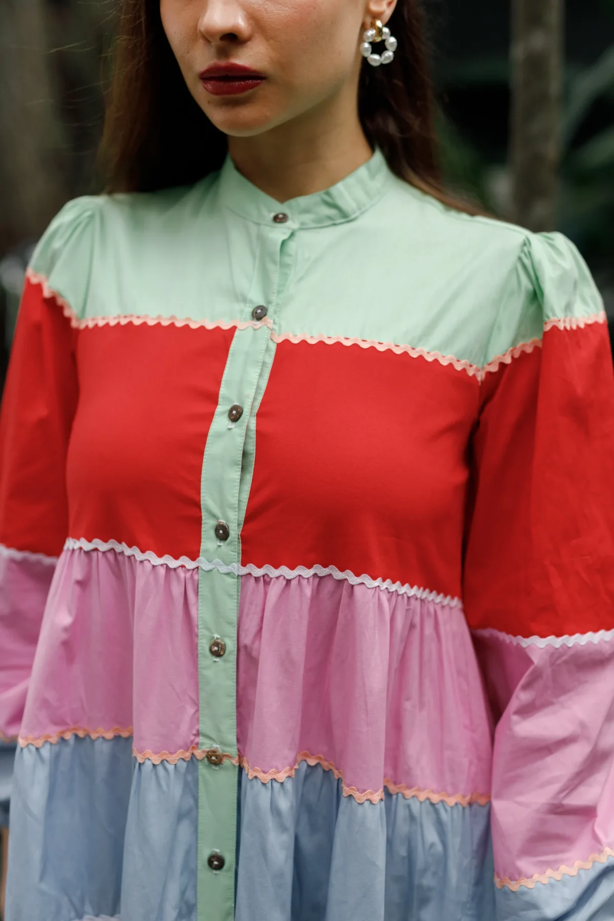 Multi Colored Long Sleeve Dress - Image 3