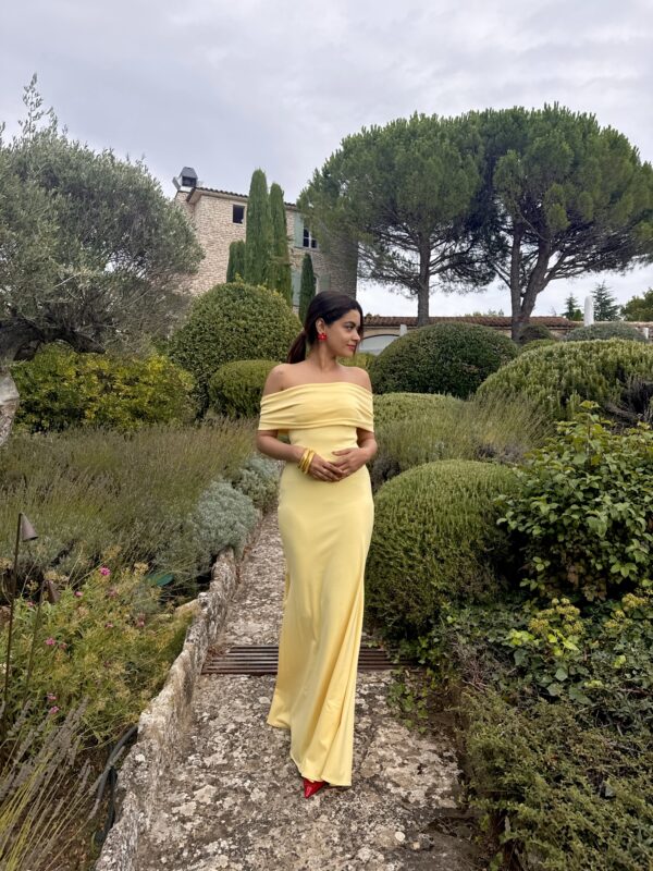 Yellow Bardot Maxi Exclusive Dress