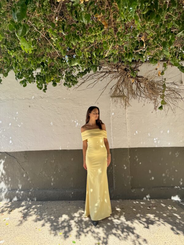 Yellow Bardot Maxi Exclusive Dress - Image 2