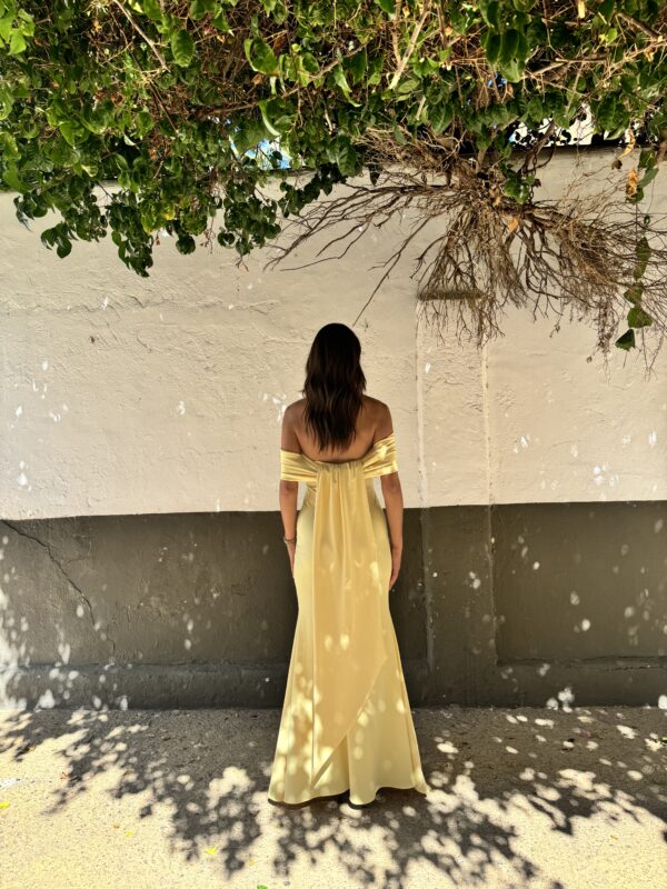 Yellow Bardot Maxi Exclusive Dress - Image 3