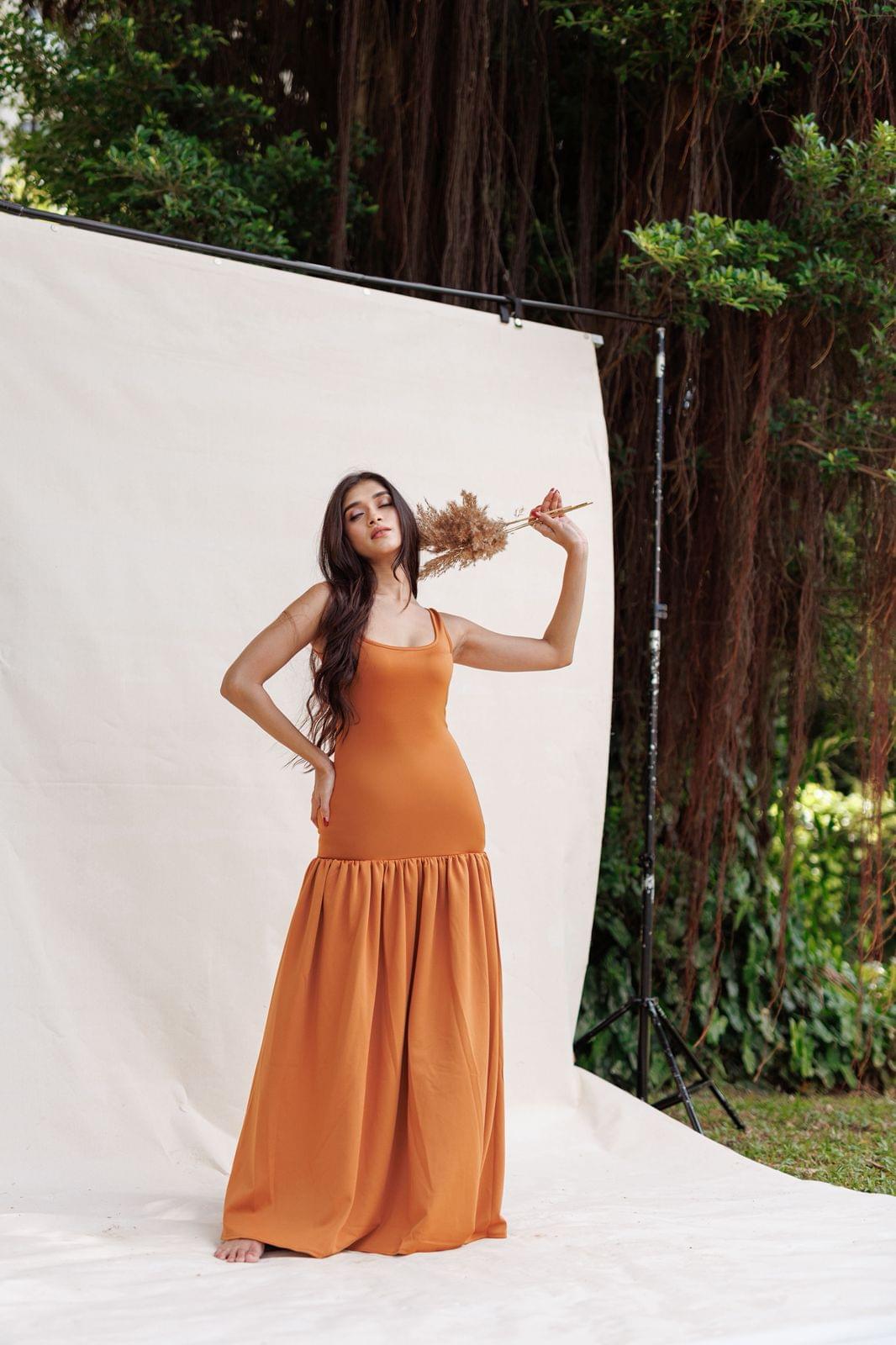 Sahara Sunset Long waist Gown